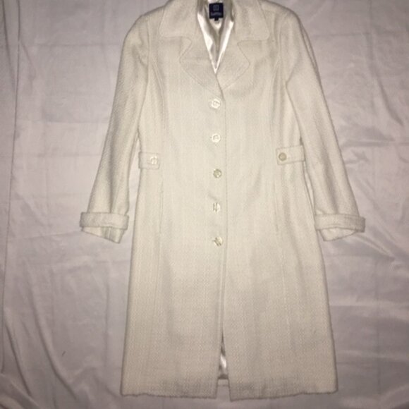 Vintage Textured Full Length Winter Coat - Size 7 - Picture 4 of 6